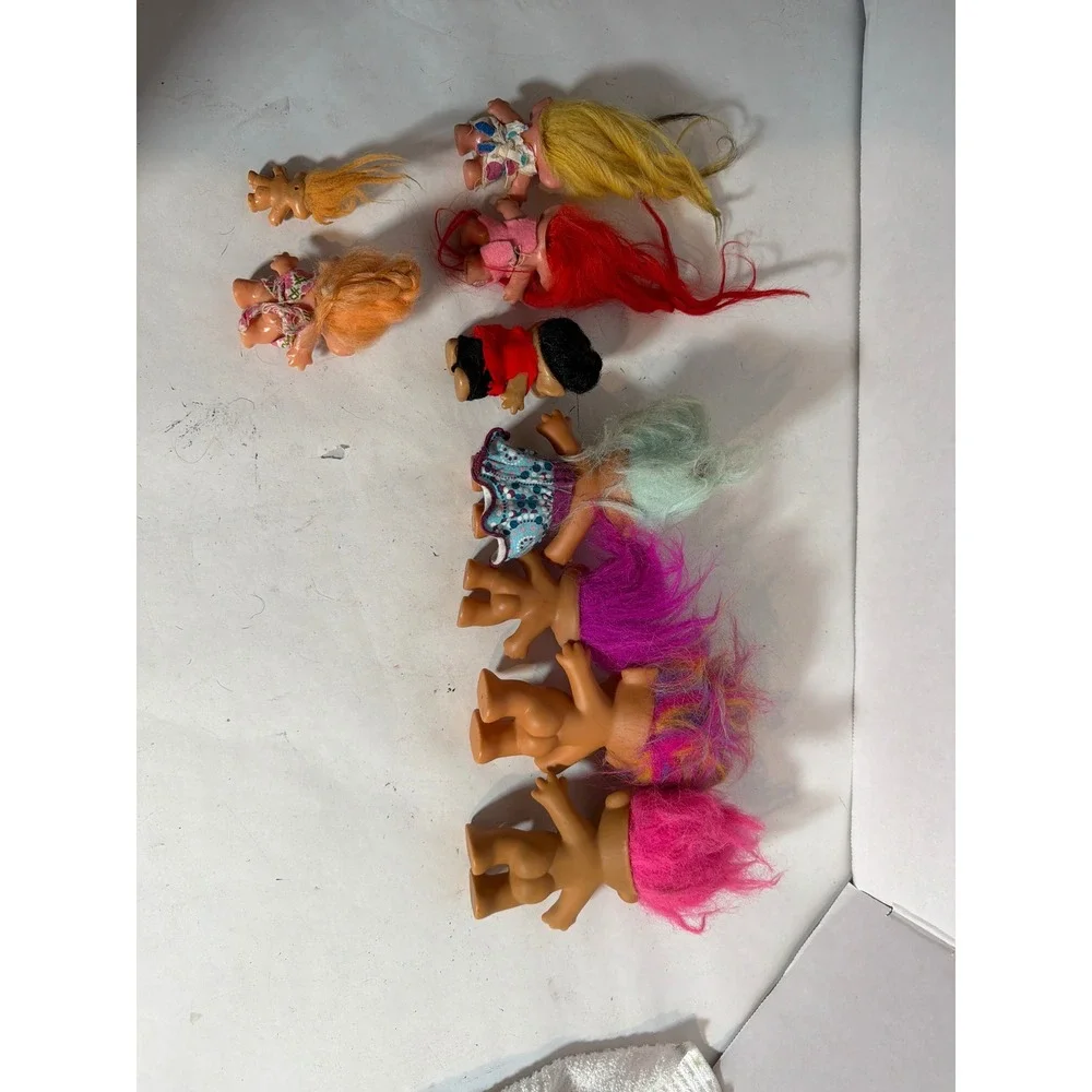 Vintage Russ Berrie Troll Doll Lot of 8 Bright of America Retro 90s Toys